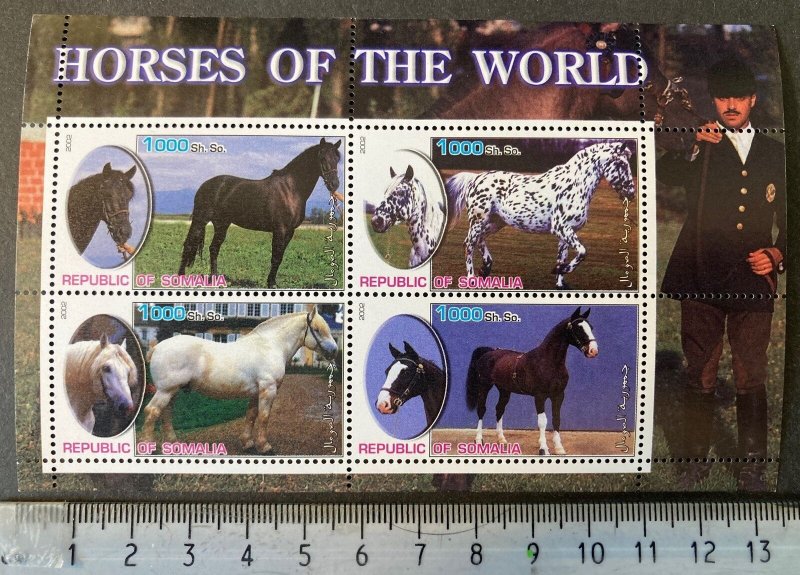 Somalia 2002 horses of the world animals m/sheet MNH #6 