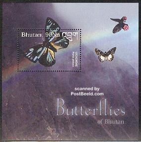 Bhutan 2003, Butterflies s/s, MNH