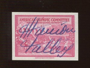 MARION TALLEY OPERA SINGER & ACTRESS SIGNED 1940 OLYMPIC STAMP (BX 3586) 