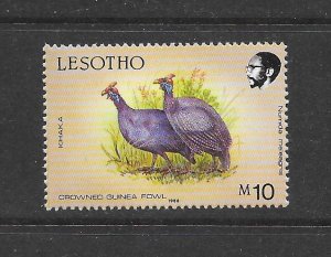 BIRDS - LESOTHO #632 GUINEA FOWL MNH