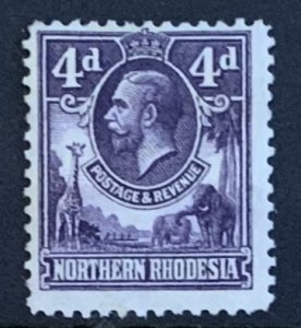 NORTHERN RHODESIA 1925 4d  SG5 HEAVIER MOUNTED  MINT