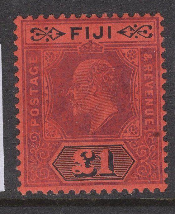 FIJI SG124 1912 £1 PURPLE & BLACK/RED MTD MINT