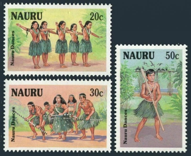 Nauru 331-333,MNH.Michel 330-332. Tribal Dances,1987.