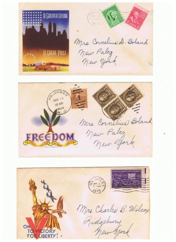 6 Postally used Minkus WWII Patriotic covers