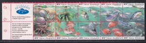 New Zealand # 1179a, Marine Life - Fish, Complete Booklet, NH, 1/2 Cat.