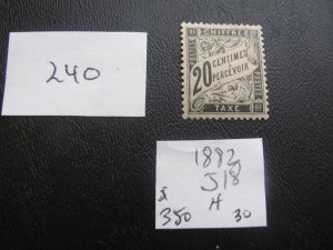 FRANCE 1882 HINGED SC J18 POSTAGE DUE VF $350 (240) NEW COLLECTION