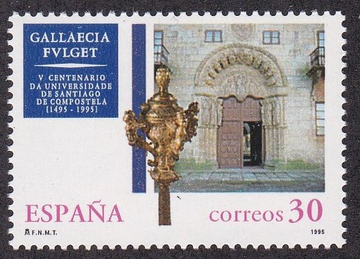 Spain # 2829, Santiago University 500th Anniversary, NH, 1/2 Cat.