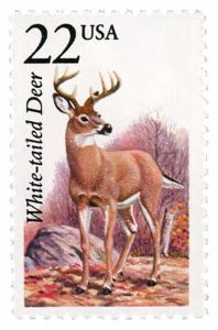 1987 22c White-Tailed Deer, North American Wildlife Scott 2317 Mint F/VF NH