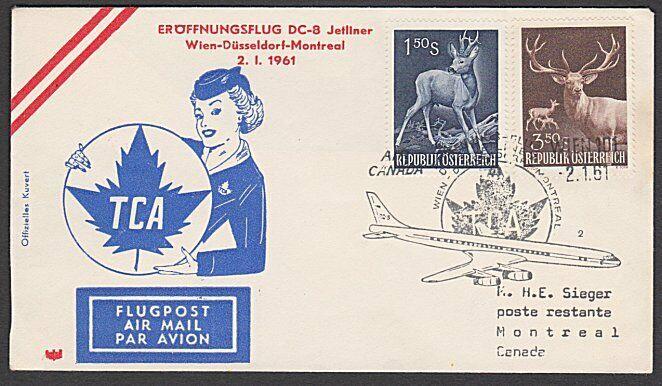 AUSTRIA 1961 First flight cover Vienna to Montreal, Canada.................55421