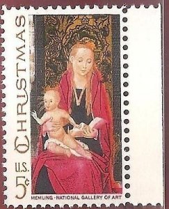 1967 Madonna Painting by Christmas Memling Single 5c Stamp - Sc# 1336 - MNH,OG 