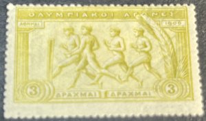 GREECE # 196-MINT/HINGED---SINGLE---OLIVE YELLOW---1906