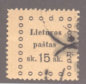 Lithuania, Scott #21, Used, perf all sides