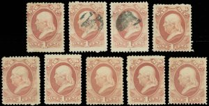 Scott #O83 (x9) War Dept Officials, Mint-HRemaining, NG & Used, SCV $1460! (SK)