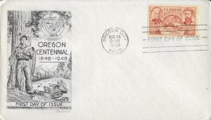 1948 FDC, #964, 3c Oregon Centennial, Smartcraft