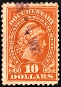 R245 $10.00 Documentary Stamp (1917) Used