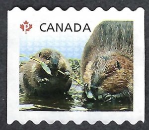 Canada #2711 P Baby Wildlife - Beavers (2014). Perf. 8.5 horizontally. Used