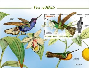 C A R - 2022 - Hummingbirds - Perf 4v Sheet - Mint Never Hinged
