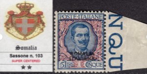 Italy Somalia - Sassone n.103 MNH** super centered