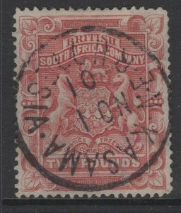 RHODESIA SG11 1892 £2 ROSE-RED FINE USED