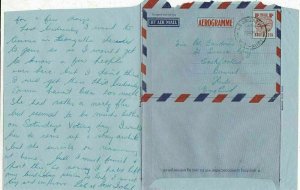 Australia 1958 Aerogramme Leongatha Cancel Stamp Letter Ref 33558