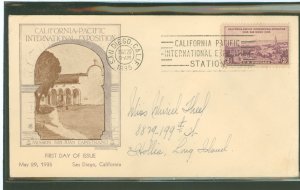 US 773 1935 3c California Pacific International Exposition; single on an addressed first day cover with a Grandy cachet.
