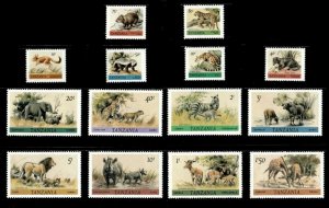 Tanzania 1980 - African Wildlife Definitives - Set of 14v - Scott 161-74 - MNH