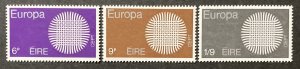 Ireland 1970 #279-81, Europa, MNH.