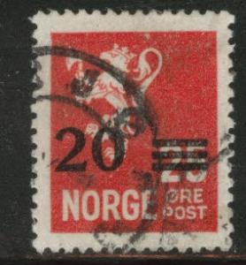 Norway Scott 131 used 1928 surcharged stamp 