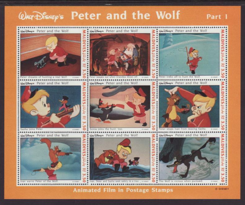 Maldives 1925 Disney's Souvenir Sheet MNH VF