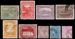 Tasmania Scott 102-110 (1905-08) Used/Mint LH F-VF, CV $65.50 M