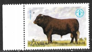ZAMBIA 1987 1.70K Sussex Cow FAO World Food Day Sc 420 MNH