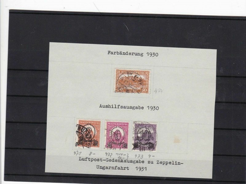 hungary 1930 overprint stamps ref 11064