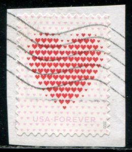 5431 US (55c) Love - All Hearts SA, used on paper