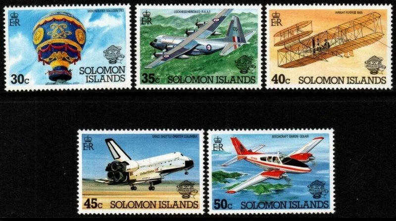 SOLOMON ISLANDS SG493/7 1983 BICENTENARY OF MANNED FLIGHT MNH