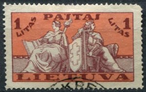 Lithuania Sc#292 Used, 1L sl & mar, Definitive - (1934-1937) (1934)