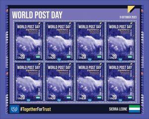 SIERRA LEONE - 2023 - World Post Day - Perf 8v Sheet - Mint Never Hinged