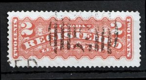 Canada #F1 Registration with Fancy Cancel #176 (Ref 233)