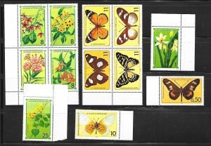 St. THOMAS & PRINCE ISL. Sc 501-6 NH ISSUE OF 1979 - FLOWERS & BUTTERFLIES