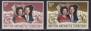 British Antarctic Territory # 43-44, Q E Silver Wedding,  NH, 1/2 Cat.