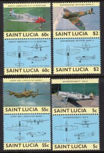 St Lucia 762-765 Airplanes MNH VF