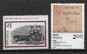 1975 India Sc709-10 INPEX 75, Calcutta MNH C/S of 2