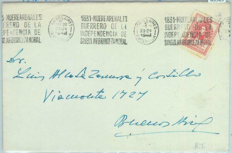 85969 - ARGENTINA - POSTAL HISTORY - PATRIOTIC postmark on cover  Alcalá-Zamora