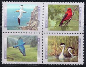 Canada #1634a mint block, Birds