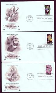 UNITED STATES FDCs (50) 29¢ Wildflowers 1992 Postal Commem