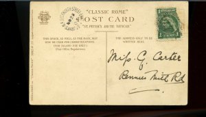 N.F. DUCKWORTH STREET EAST, ST. JOHN'S split ring on post card Canada