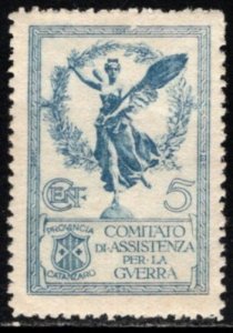 1914 Italy WW I Charity Poster Stamp Catanzaro Province Assistance For The War