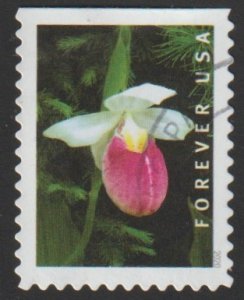 SC# 5448 - (55c) - Wild Orchids, 4 of 10 - used bklt single off paper