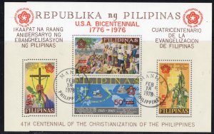 Thematic stamps PHILIPPINES 1976 USA BI-CENT MS1413 but red o/pt used