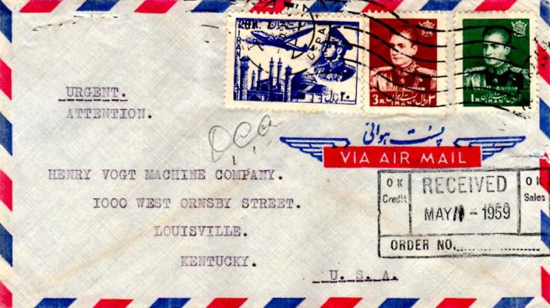 Iran 1959 Postal History