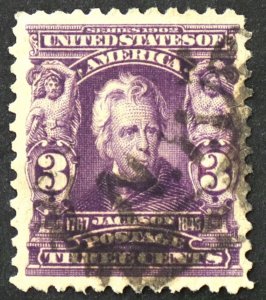 U.S. Used #302 3c Jackson, Superb. Vivid Color. A Gem!